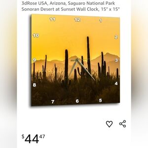 Sunset Cactus Wall Clock